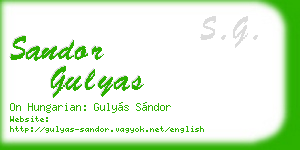 sandor gulyas business card